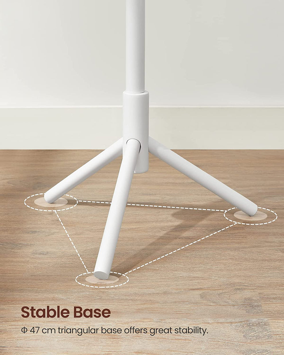 Cuier Pentru Haine Autoportant Alb, 47 Cm