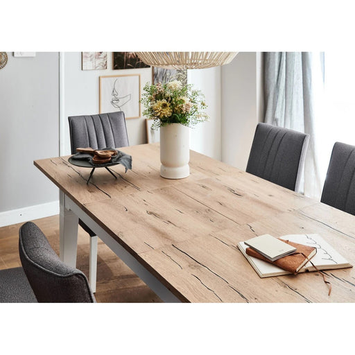 Masa Extensibila Tivoli Alb Si Natur, 140/185 X 82 X 77.5 Cm