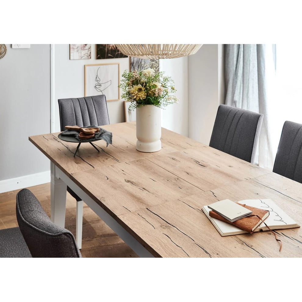 Masa Extensibila Tivoli Alb Si Natur, 140/185 X 82 X 77.5 Cm