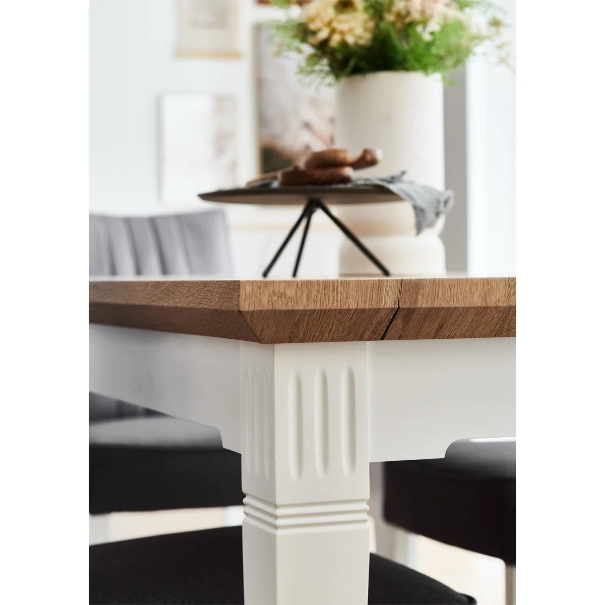 Masa Extensibila Tivoli Alb Si Natur, 140/185 X 82 X 77.5 Cm