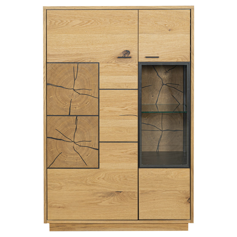 Comoda Bar Urbano Oak Cu 2 Usi, Stejar Rustic Si Negru, 87 Cm
