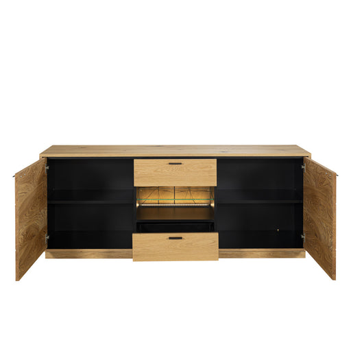 Comoda Tv Urbano Oak Cu 2 Usi Si 2 Sertare, Stejar Rustic Si Negru, 170 Cm