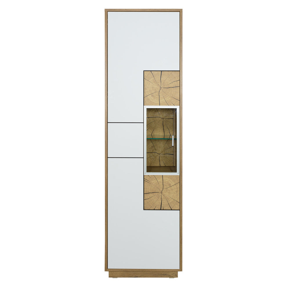 Vitrina Urbano White Cu 1 Usa Alb Si Natur, 54.5 Cm