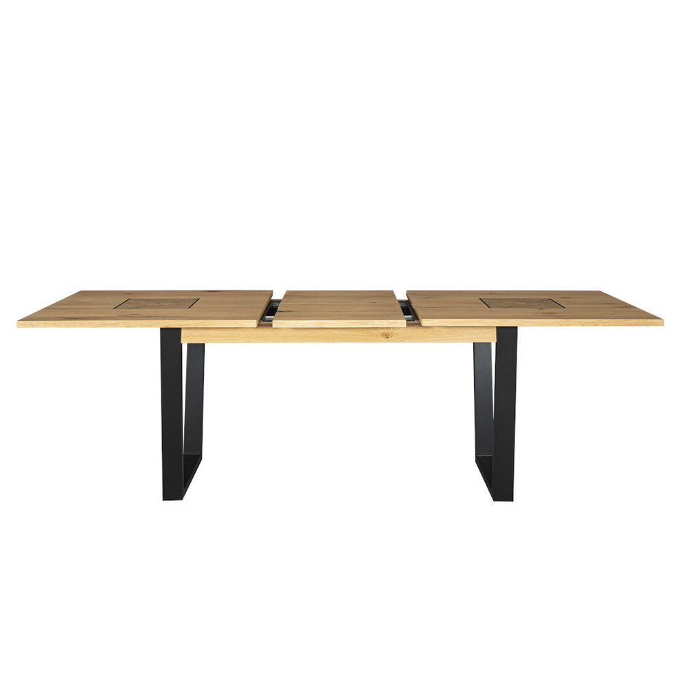 Masa Extensibila Urbano Oak, Stejar Rustic Si Negru, 180/230 X 76.5 X 90 Cm