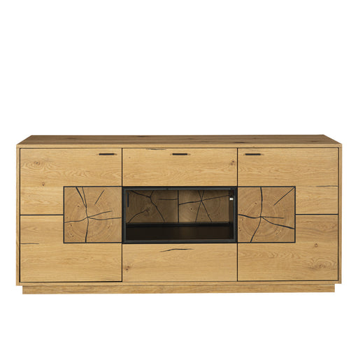 Bufet Urbano Oak Cu 3 Usi Si 1 Sertar, Stejar Rustic Si Negru, 170 Cm