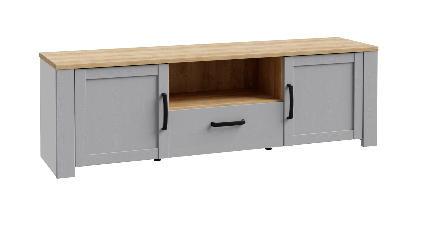 Comoda Tv Behalf Stejar Riviera Si Stejar Gri, 166.1 Cm
