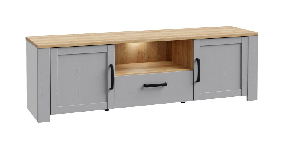 Comoda Tv Behalf Stejar Riviera Si Stejar Gri, 166.1 Cm