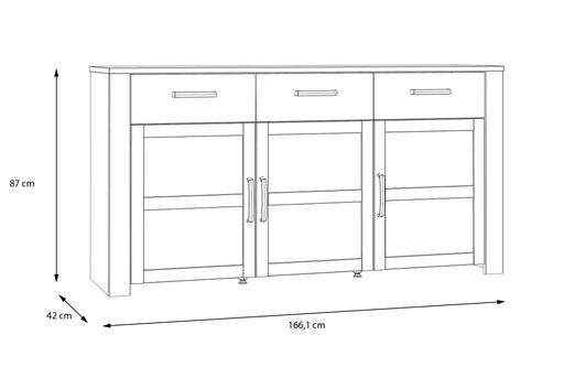 Comoda Behalf Stejar Riviera Si Stejar Gri, 166.1 Cm