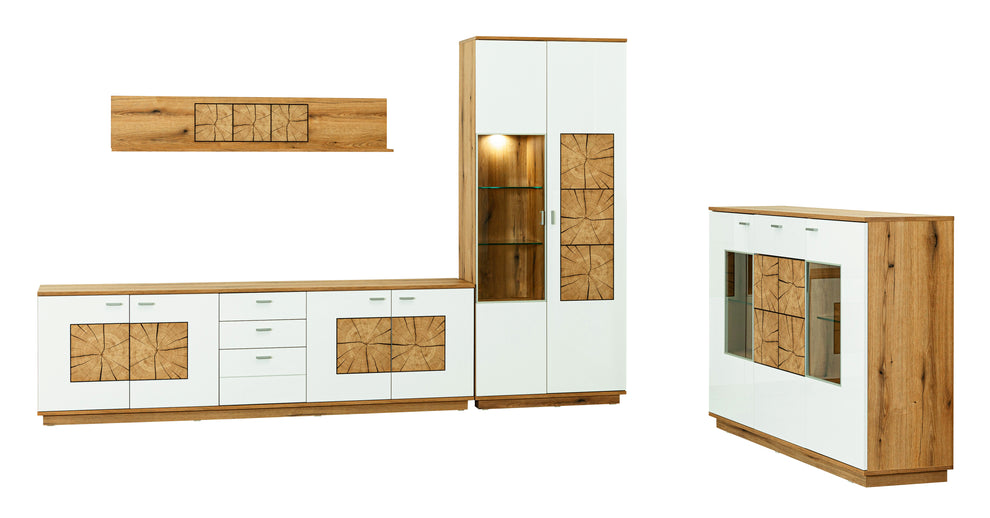 Polita Dakota White, Alb Si Natur, 150 Cm