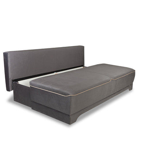 Canapea Extensibila Parma Cu Lada Gri Si Crem, 205 x 80 x 98 Cm