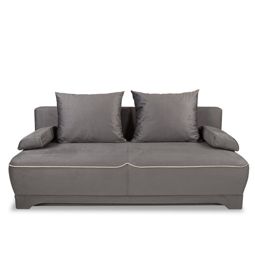 Canapea Extensibila Parma Cu Lada Gri Si Crem, 205 x 80 x 98 Cm