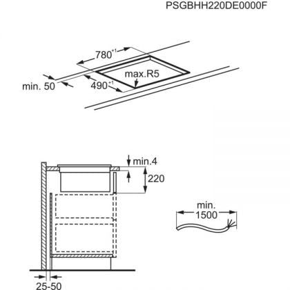 Plita Inductie Cu Hota Integrata AEG CCE84779FB, ComboHob FlexiBridge, Booster (4 Zone), 83 Cm