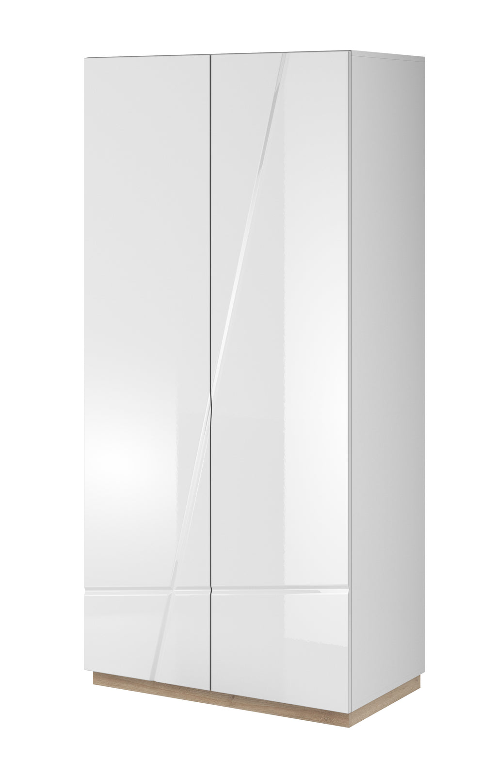 Dulap Fuji Cu 2 Usi, Alb Si Natur, 90 Cm