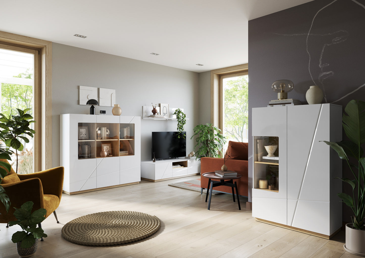 Polita Fuji Alb Si Natur, 130 Cm