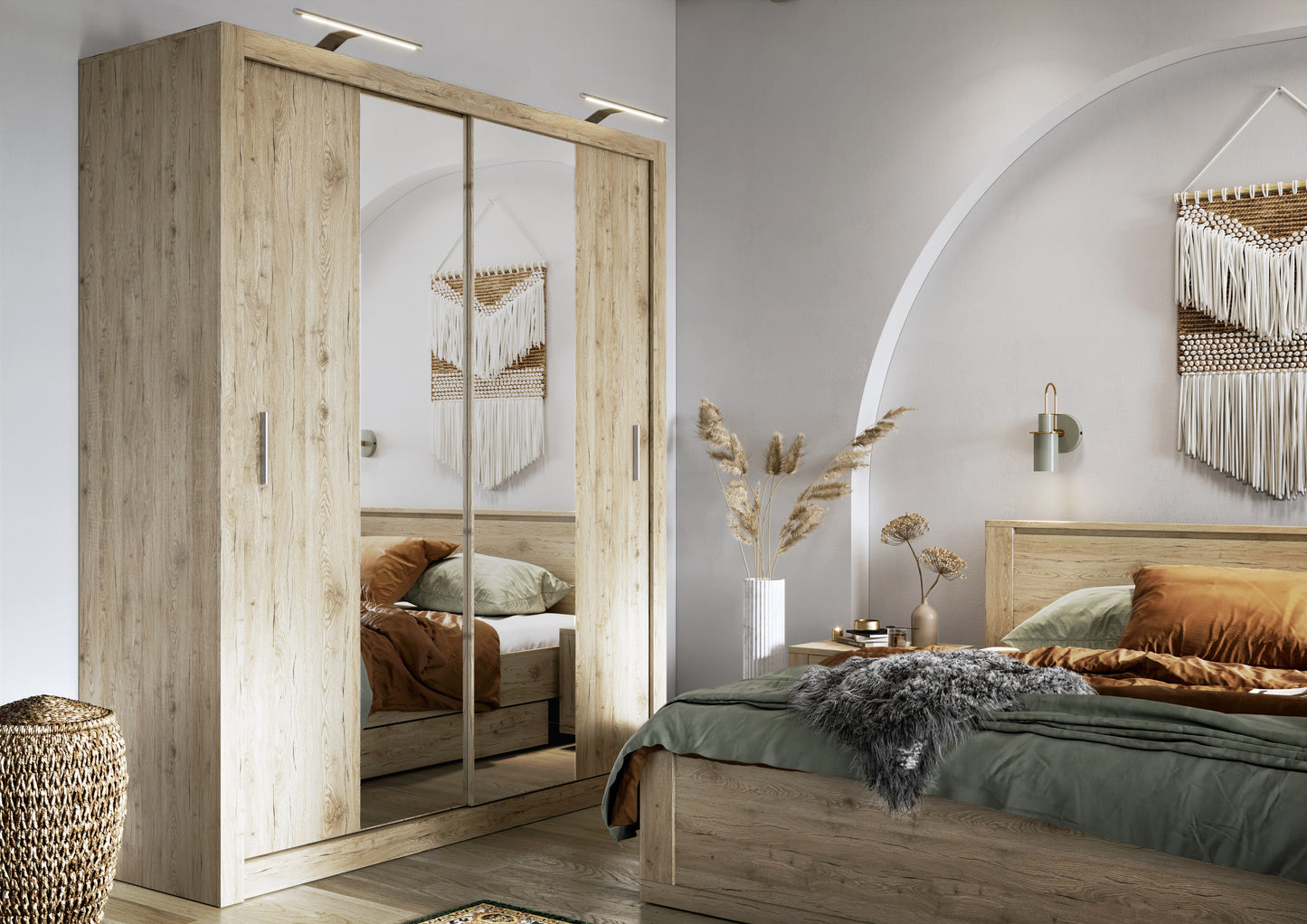 Dulap Thea Cu 3 Usi Glisante, San Remo Light, 250 Cm