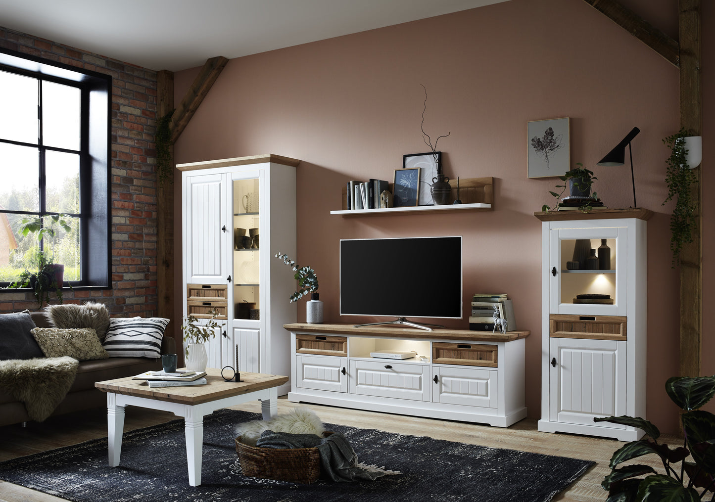 Set Living Tivoli Furniruit Alb Si Natur