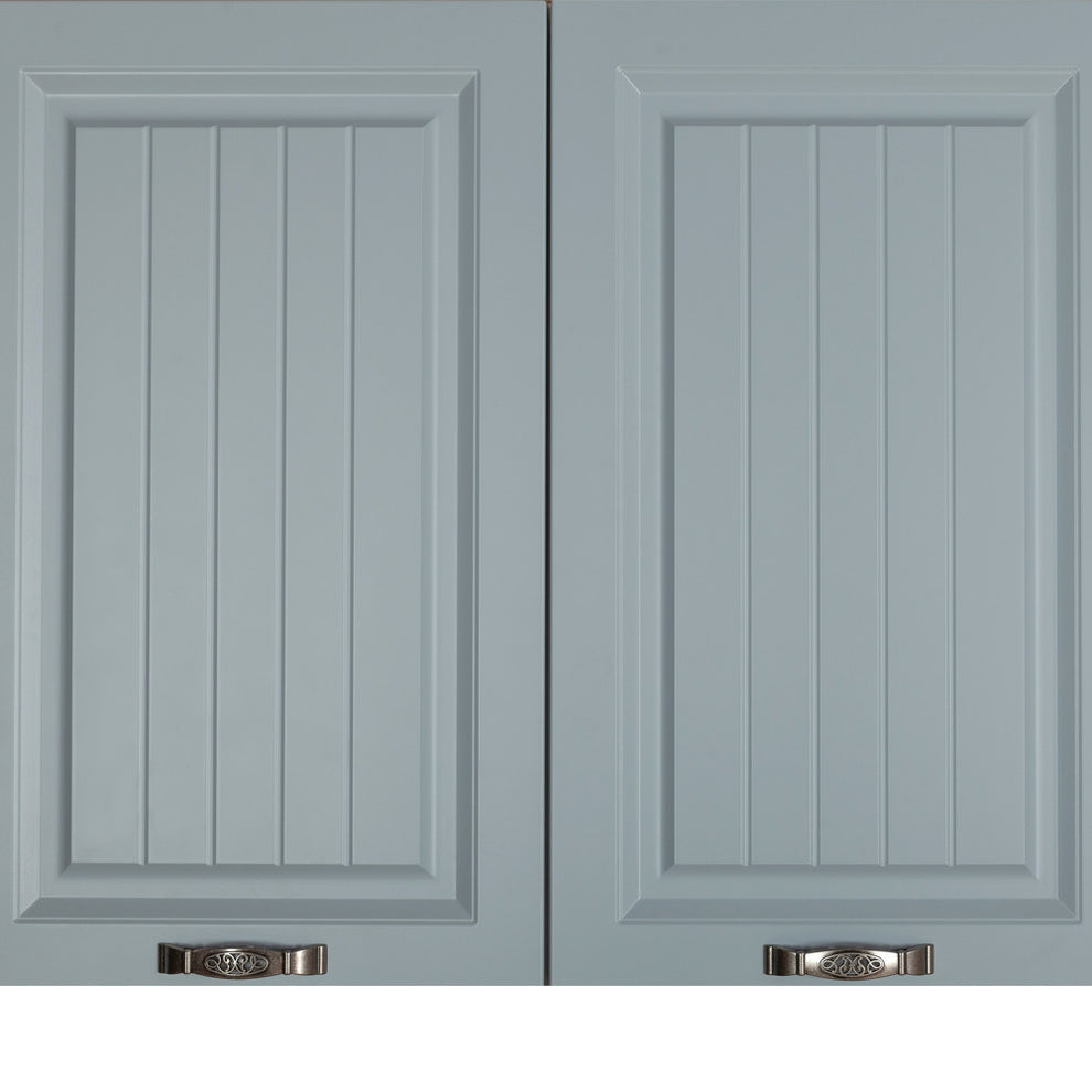 Bucatarie Malta Albastru Si Natur, Front Mdf Vopsit, 287 X 220 X 60 Cm