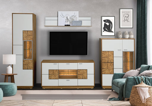 Comoda Bar Urbano White Cu 2 Usi Alb Si Natur, 87 Cm