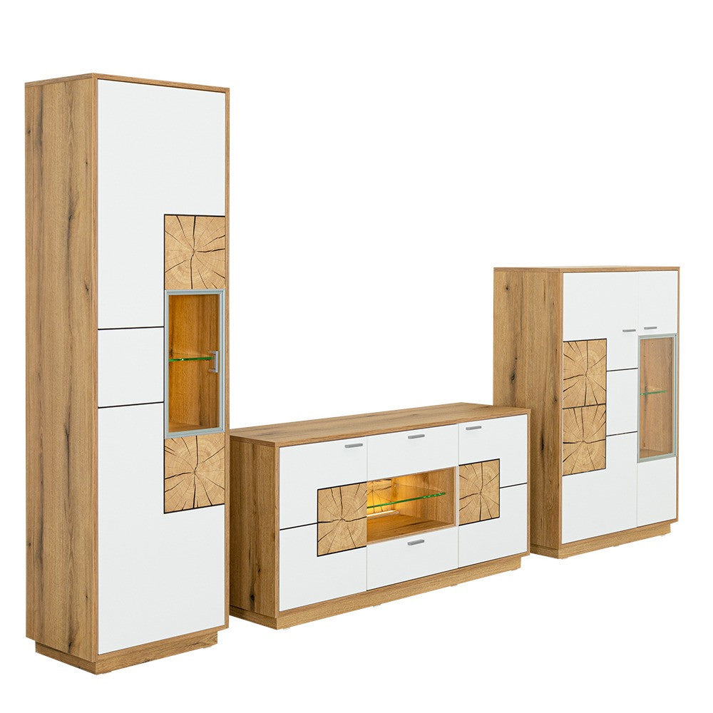 Comoda Bar Urbano White Cu 2 Usi Alb Si Natur, 87 Cm