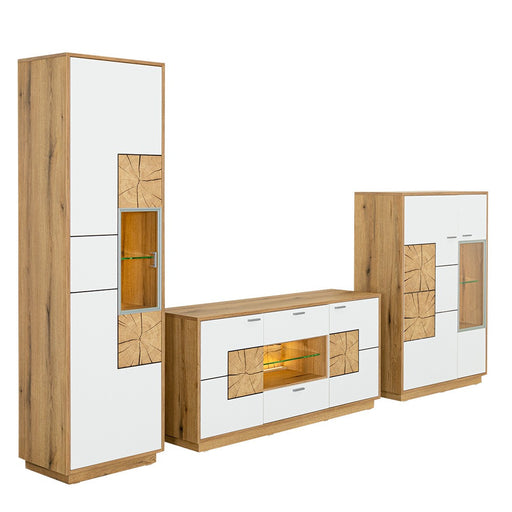 Comoda Bar Urbano White Cu 2 Usi Alb Si Natur, 87 Cm