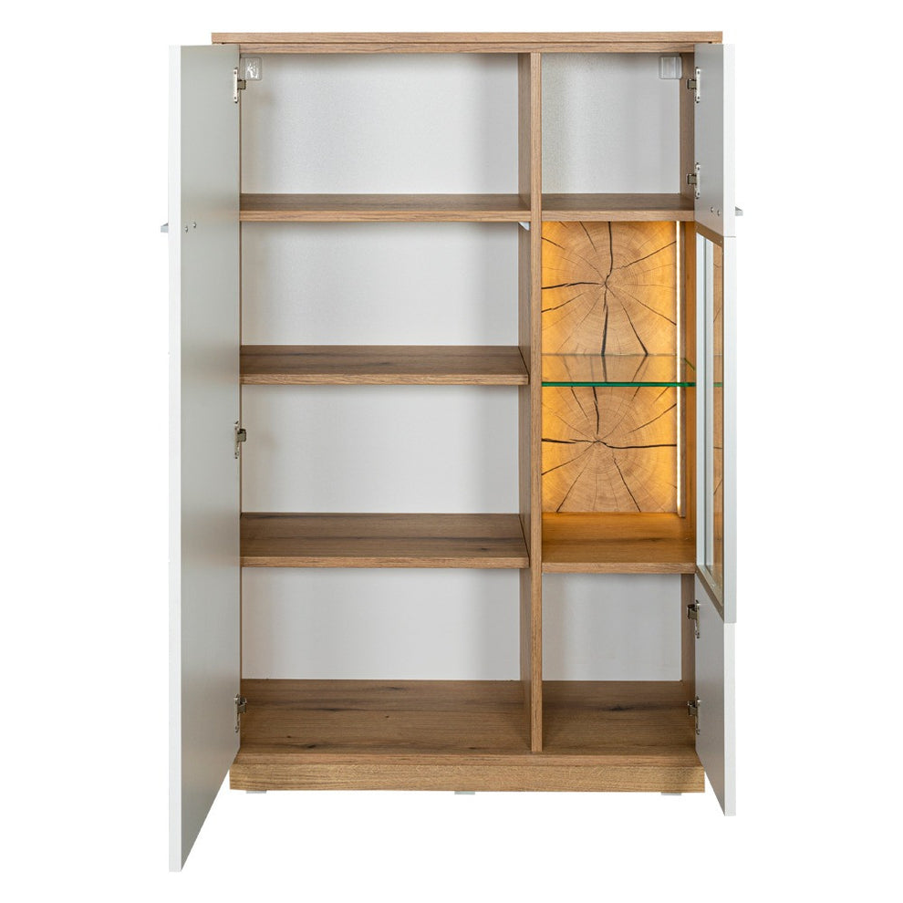 Comoda Bar Urbano White Cu 2 Usi Alb Si Natur, 87 Cm