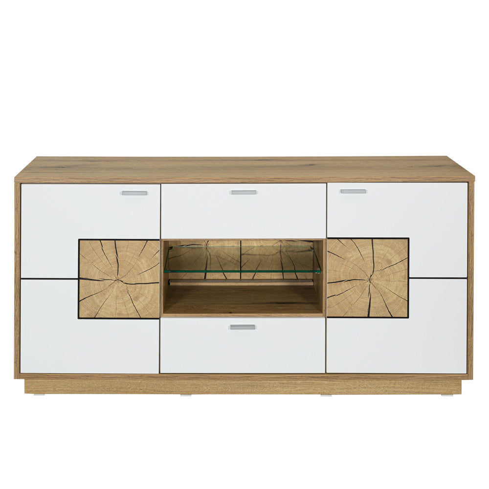 Set Living Urbano White Cu Polita, 285 cm
