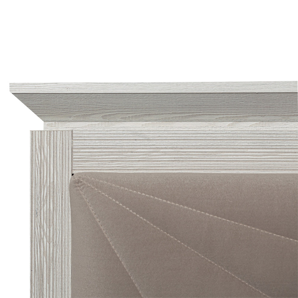 Pat Dormitor Casablanca Loft, Dimensiune Saltea 180 x 200 Cm, Cu Tablie Tapitata, Gri