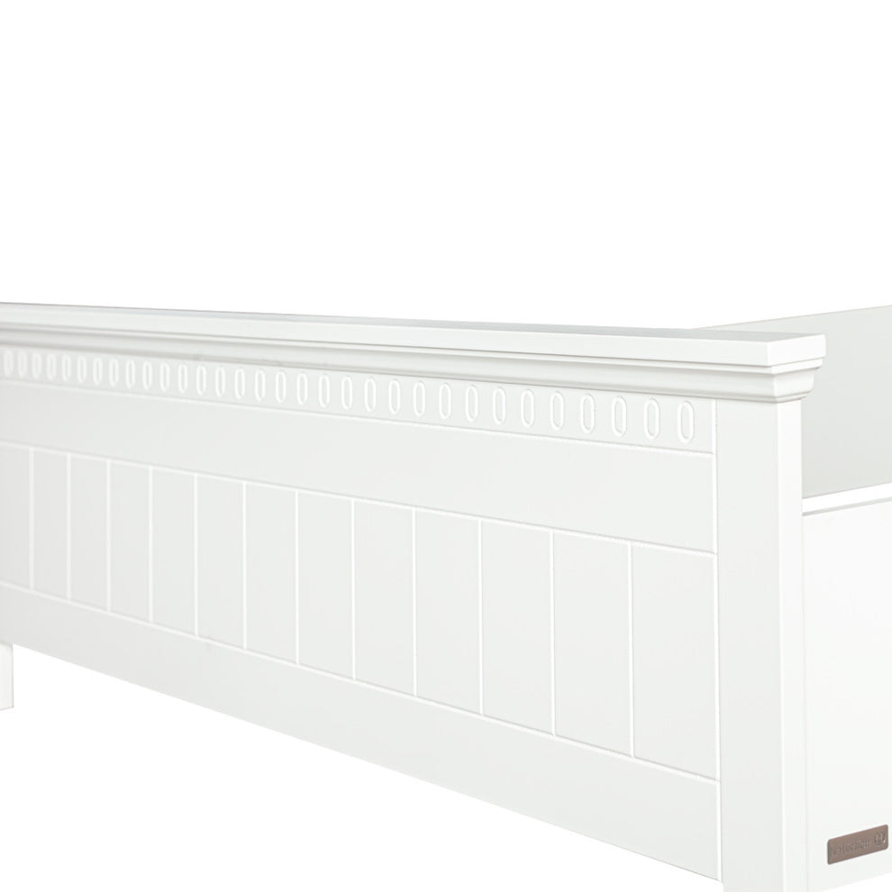 Pat Dormitor Saint Tropez, Dimensiune Saltea 180 x 200 Cm, Tablie Tapitata, Vopsit Alb