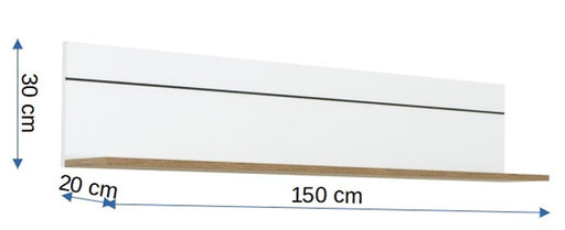 Polita Urbano White, Alb Si Natur, 150 Cm
