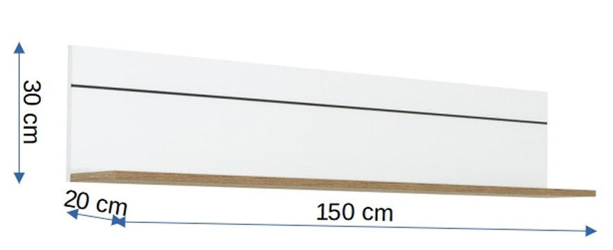 Polita Urbano White, Alb Si Natur, 150 Cm
