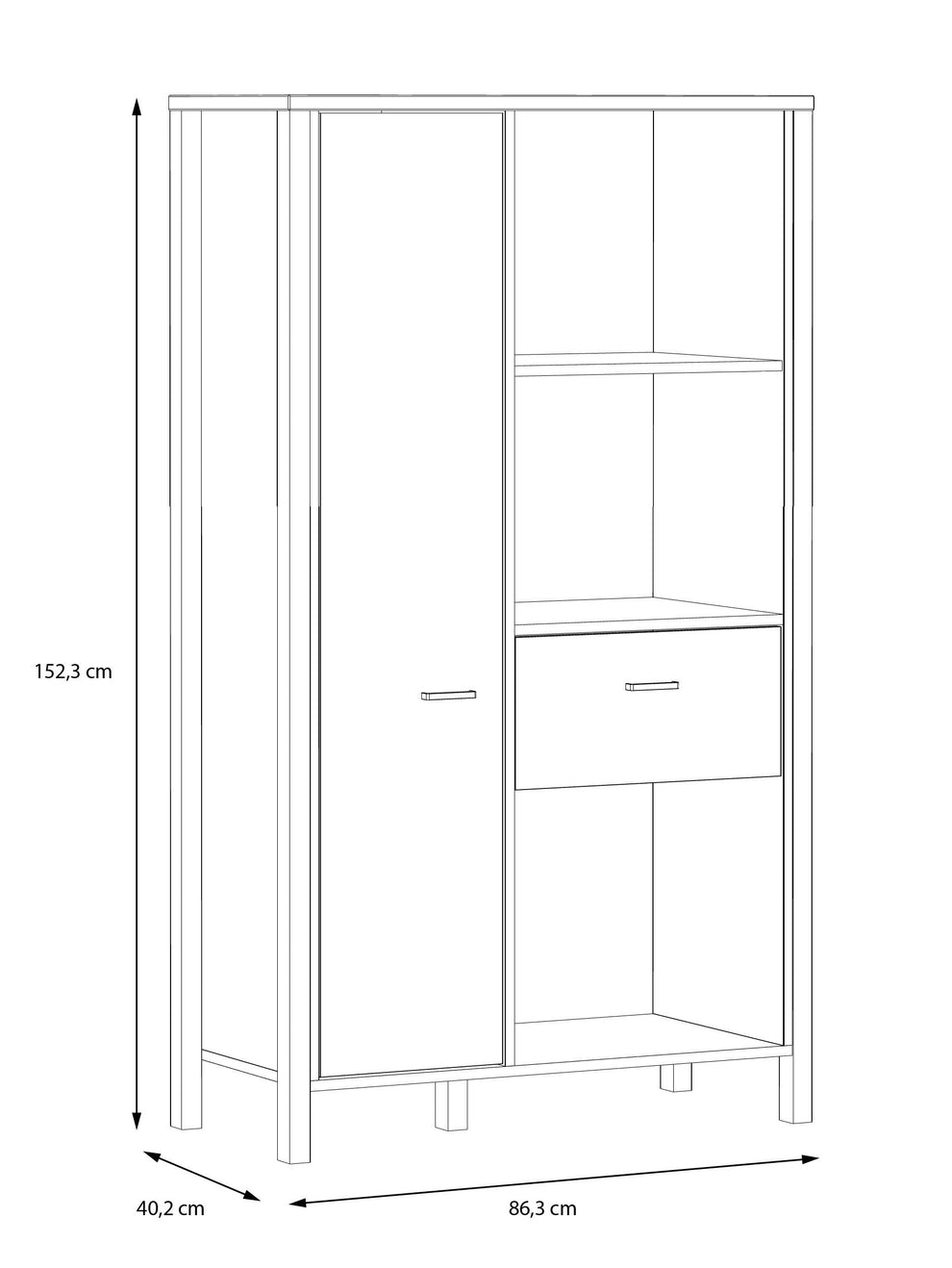 Biblioteca Hight Rock 86.3 Cm