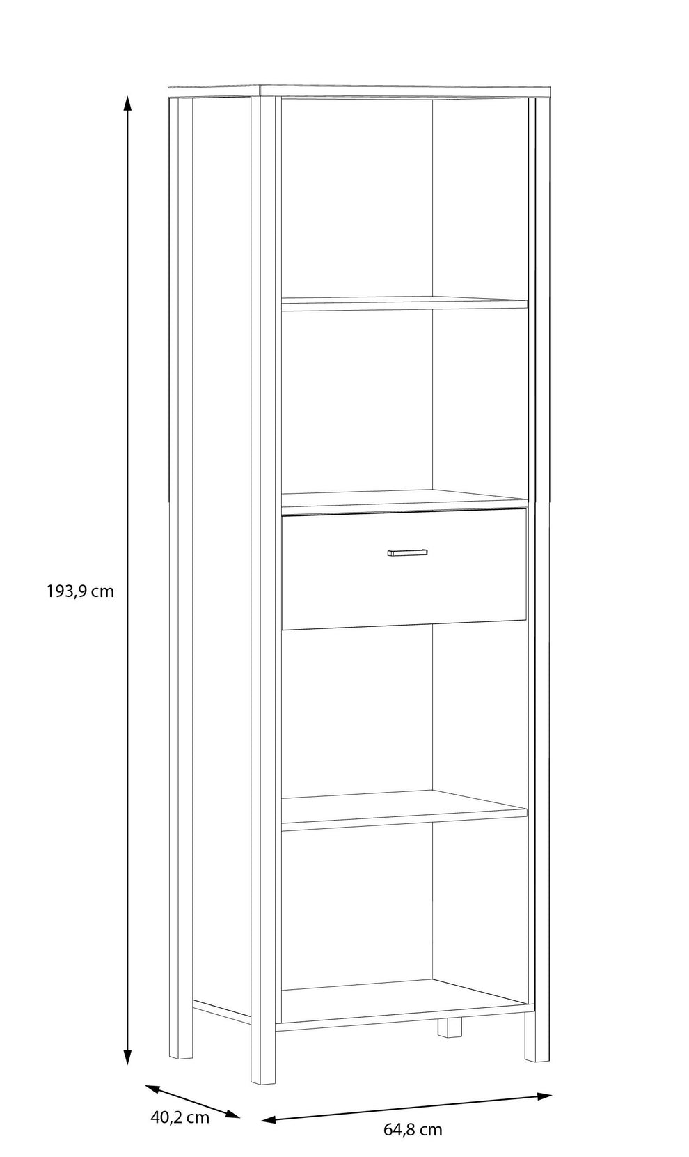 Biblioteca Hight Rock 64.8 Cm