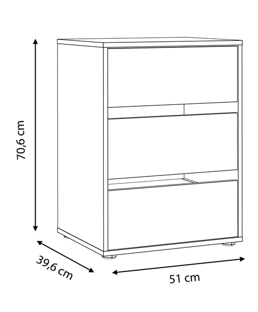 Comoda Interior Dulap Wings Gri, 51 Cm
