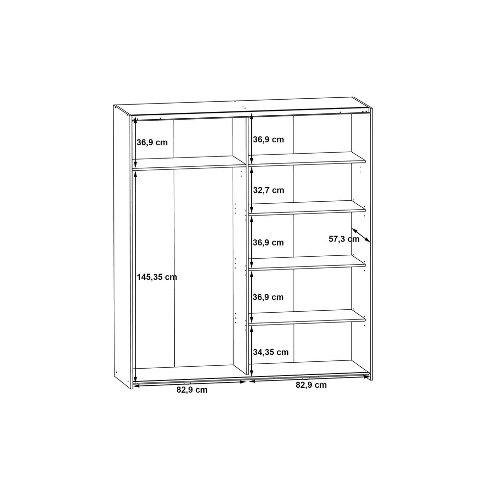 Dulap Kalis Beton Optic Gri Deschis, 170.3 Cm