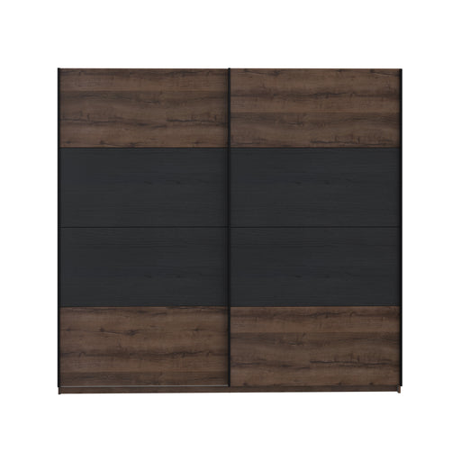 Dulap Rimrock Stejar Pamantiu Si Stejar Negru, 220 Cm