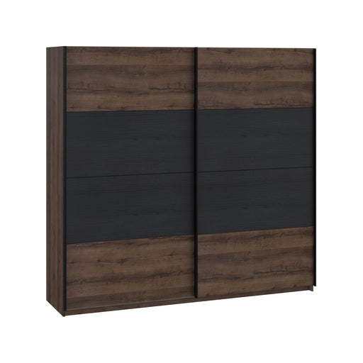 Dulap Rimrock Stejar Pamantiu Si Stejar Negru, 220 Cm