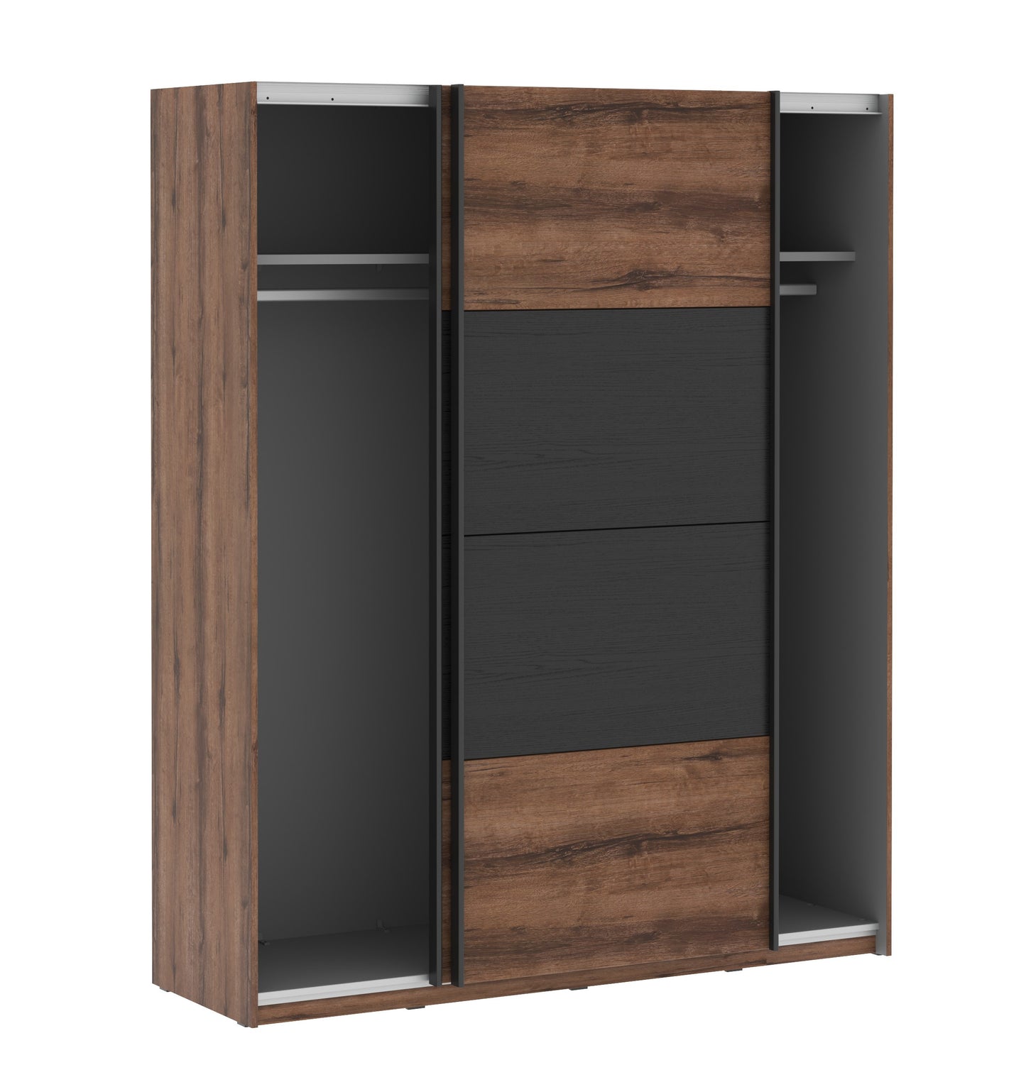 Dulap Rimrock Stejar Pamantiu Si Stejar Negru, 170 Cm