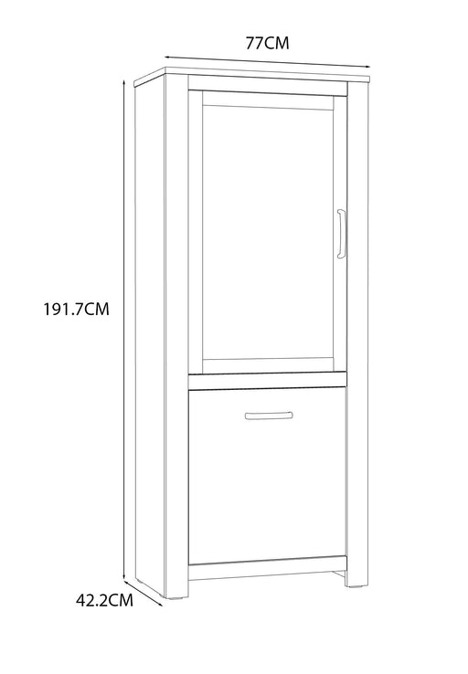 Vitrina cu 2 usi Havana, 77 Cm