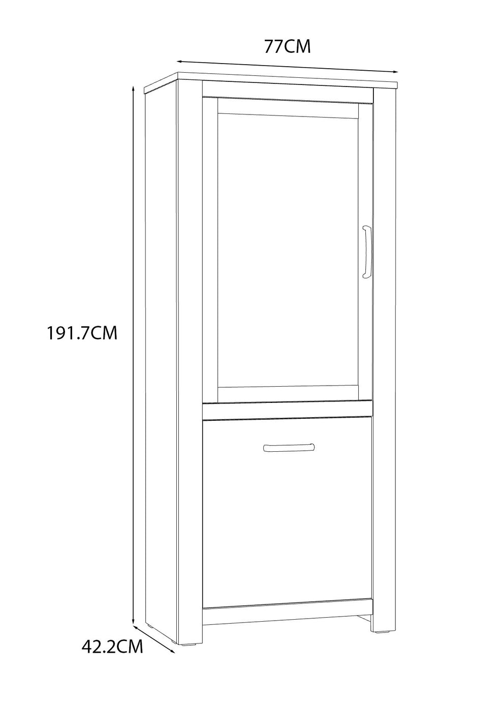 Vitrina cu 2 usi Havana, 77 Cm