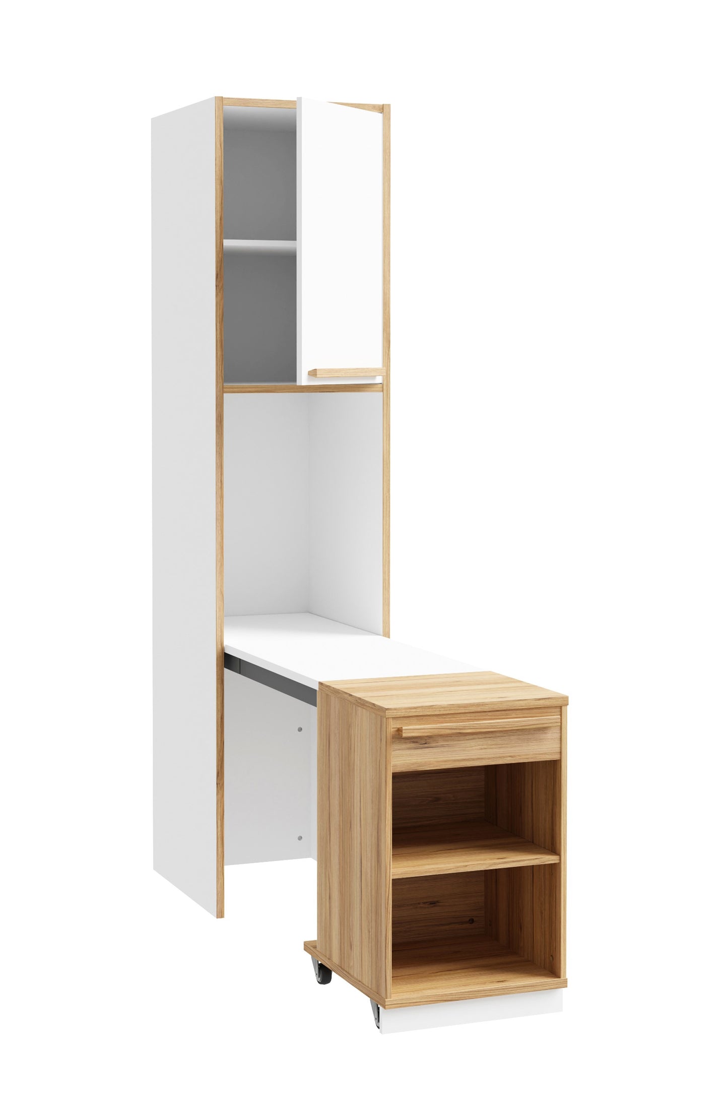Biblioteca Multifunctionala Cu 1 Usa Si Extensie Birou Smartway, 49 Cm