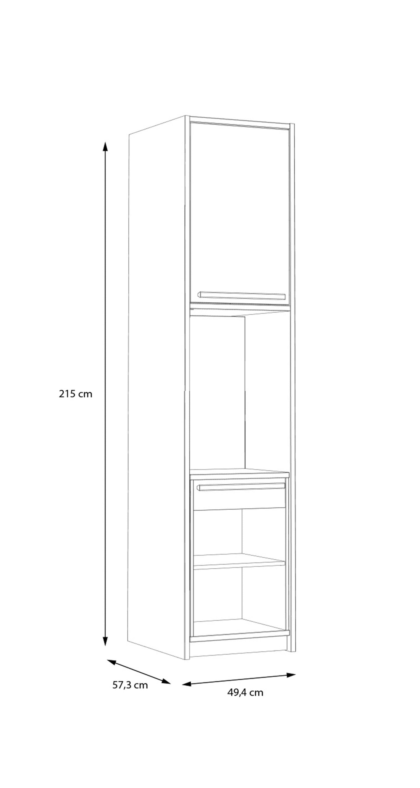 Biblioteca Multifunctionala Cu 1 Usa Si Extensie Birou Smartway, 49 Cm