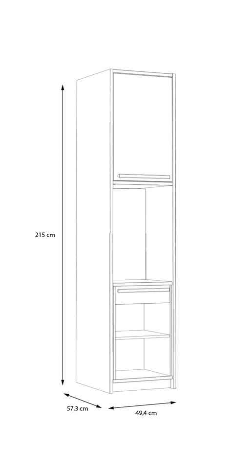Biblioteca Multifunctionala Cu 1 Usa Si Extensie Birou Smartway, 49 Cm