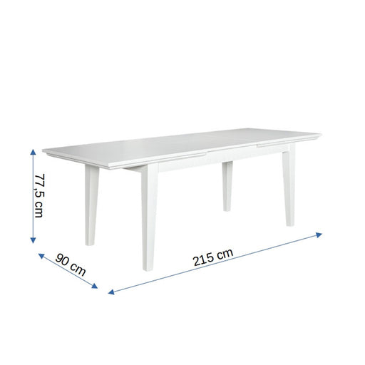 Masa Extensibila Saint Tropez, Vopsit Alb, 160/215 x 90 x 77.5 Cm