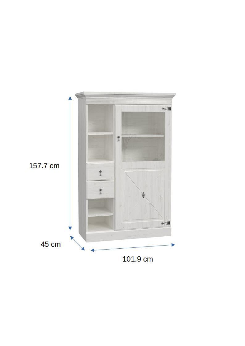 Comoda Bar Encanto, Pin Alb, 102 Cm