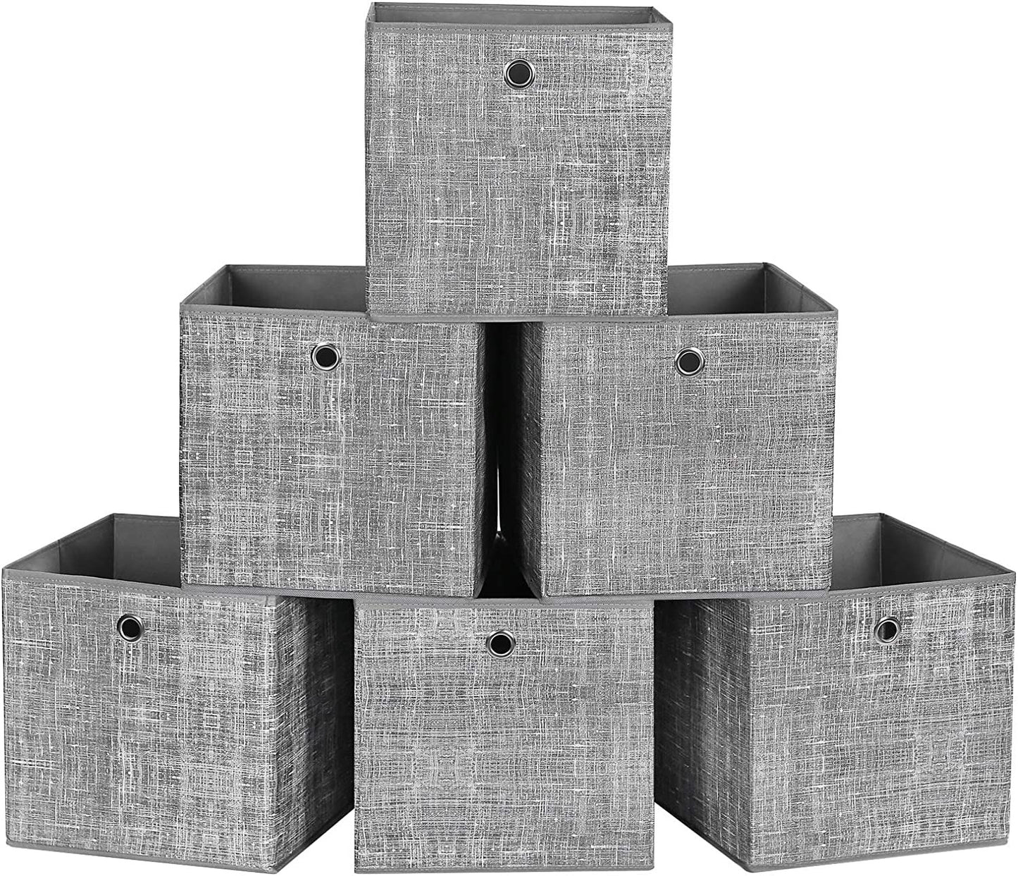 Set De 6 Cutii Din Material, Pliabila, Gri, 30 Cm
