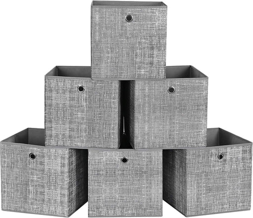 Set De 6 Cutii Din Material, Pliabila, Gri, 30 Cm