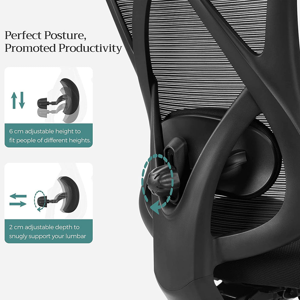 Scaun De Birou Ergonomic Din Plasa, Negru