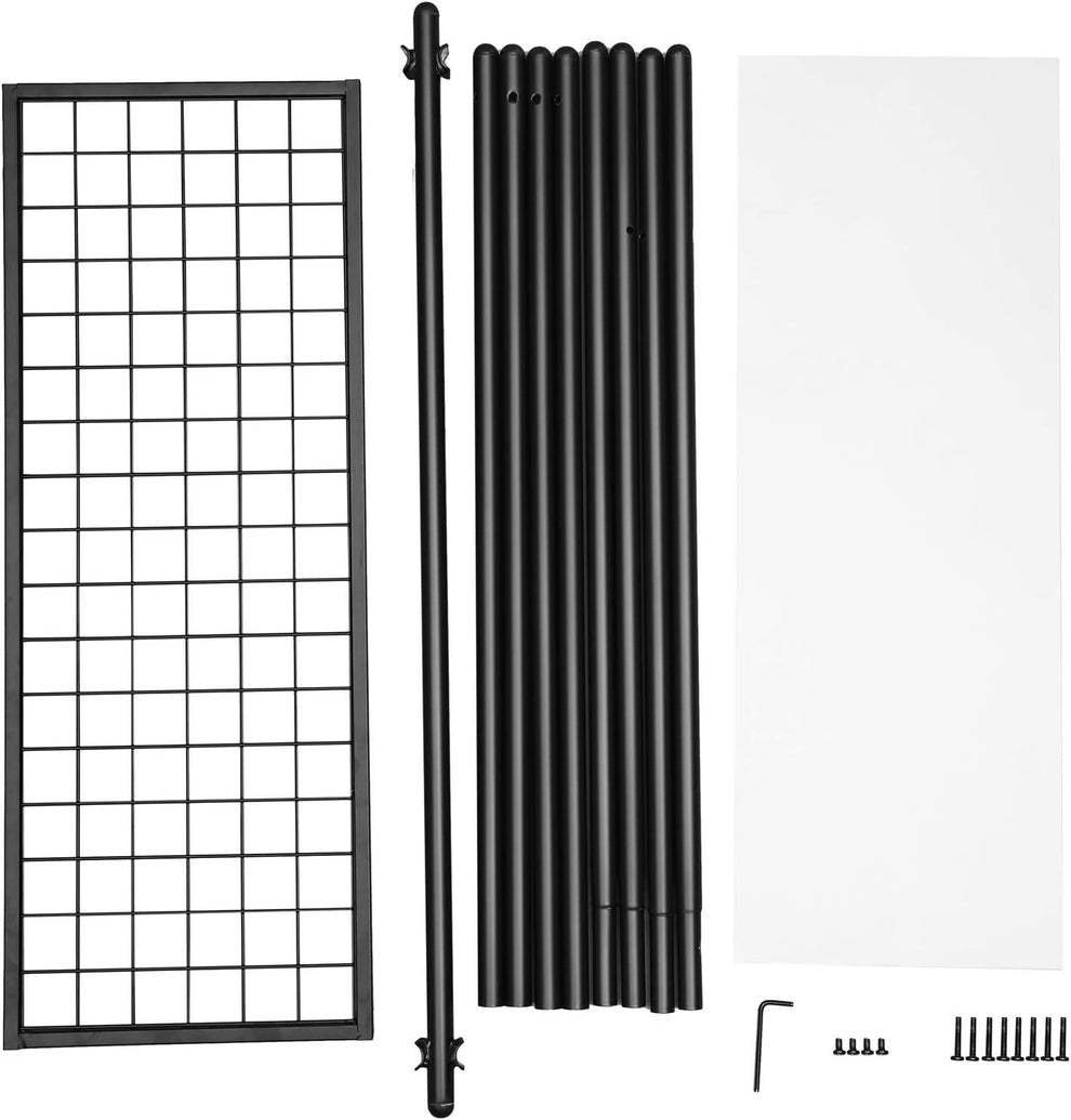 Suport Din Metal Cu Sina Pentru Haine, Negru Mat, 92.5 Cm