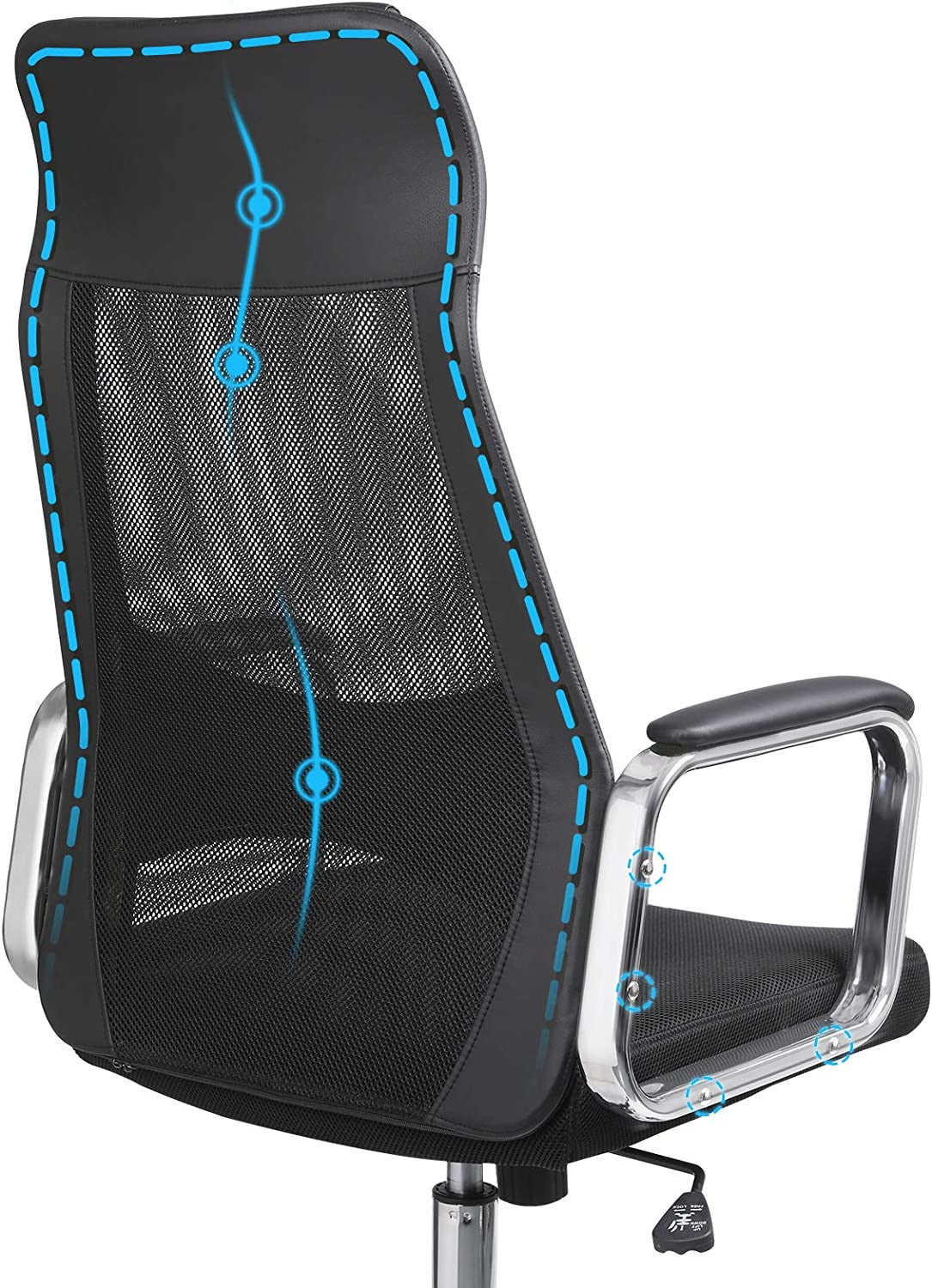 Scaun De Birou Ergonomic, Spatar Respirabil, Reglabil In Inaltime, Negru