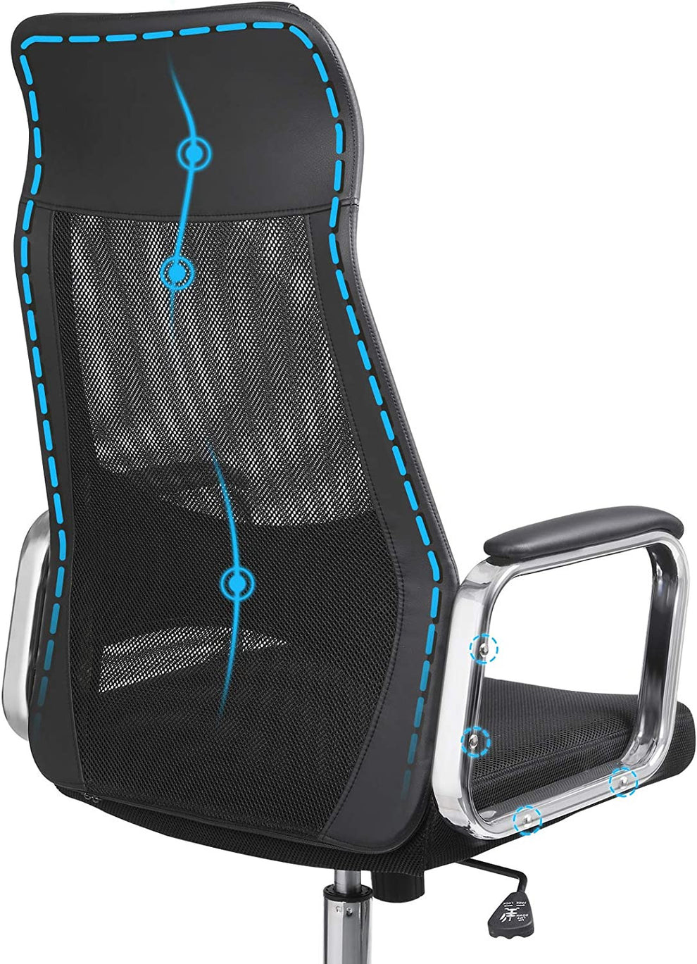 Scaun De Birou Ergonomic, Spatar Respirabil, Reglabil In Inaltime, Negru